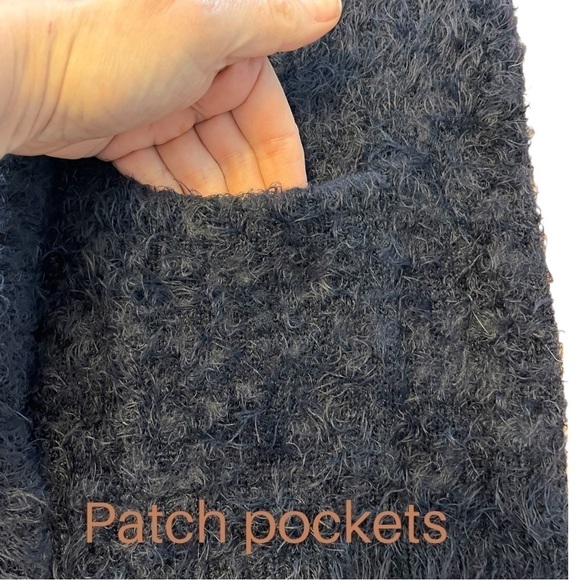 Zara Knitwear Fancy Collection Open Front Extra Soft Eyelash Black Cardigan - Picture 7 of 14